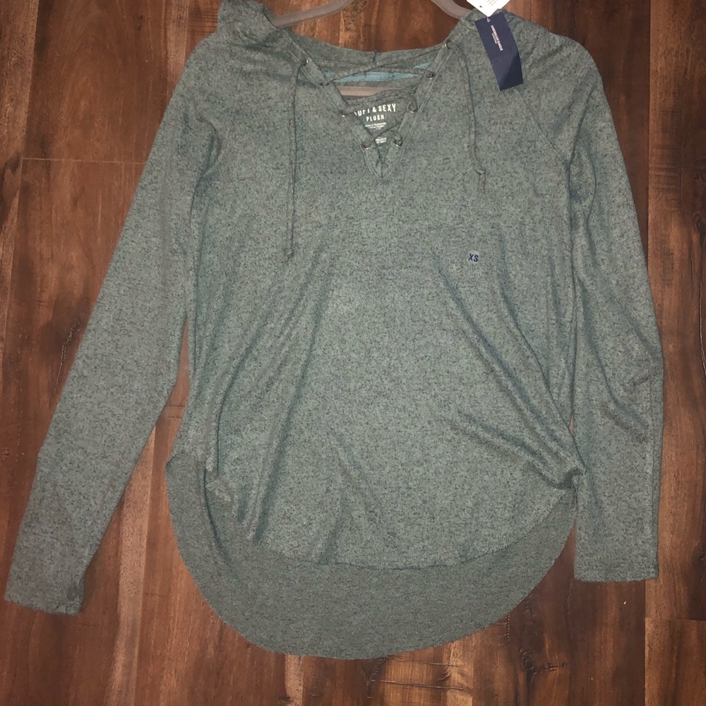 Super Soft Plush Hooded Top XS NEW w/tags